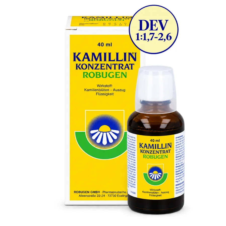 KAMILLIN® KONZENTRAT ROBUGEN – Faltschachtel und 40-ml-Flasche, DEV 1:1,7–2,6